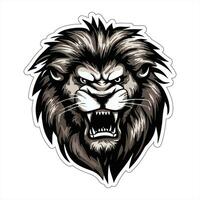 Lion face and head vector art sticker and logo template