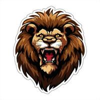 Lion face and head vector art sticker and logo template