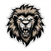 Lion face and head vector art sticker and logo template