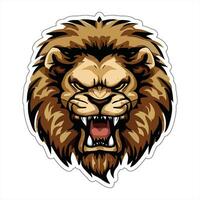 Lion face and head vector art sticker and logo template