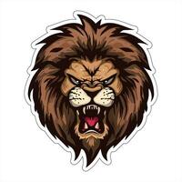 Lion face and head vector art sticker and logo template