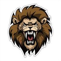 Lion face and head vector art sticker and logo template