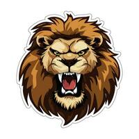 Lion face and head vector art sticker and logo template