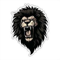 Lion face and head vector art sticker and logo template