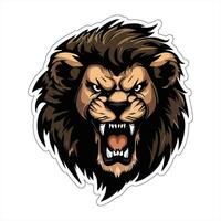 Lion face and head vector art sticker and logo template