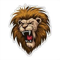 Lion face and head vector art sticker and logo template