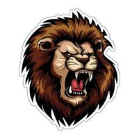 Lion face and head vector art sticker and logo template