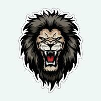 Lion face and head vector art sticker and logo template