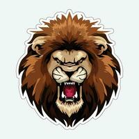 Lion face and head vector art sticker and logo template