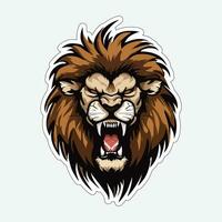 Lion face and head vector art sticker and logo template