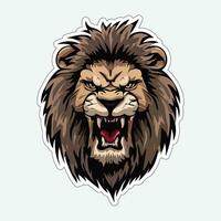 Lion face and head vector art sticker and logo template