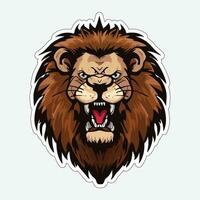 Lion face and head vector art sticker and logo template