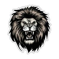 Lion face and head vector art sticker and logo template