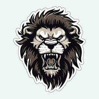 Lion face and head vector art sticker and logo template