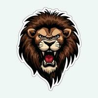 Lion face and head vector art sticker and logo template