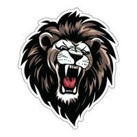 Lion face and head vector art sticker and logo template