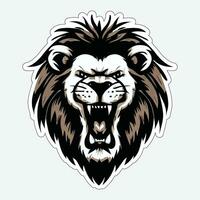 Lion face and head vector art sticker and logo template