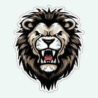 Lion face and head vector art sticker and logo template