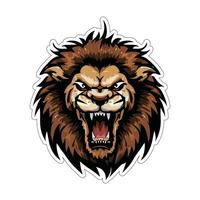 Lion face and head vector art sticker and logo template