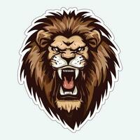 Lion face and head vector art sticker and logo template