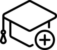 graduation cap line icon vector