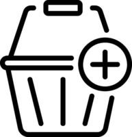 shopping basket line icon vector