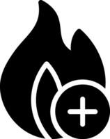 flame glyph icon vector