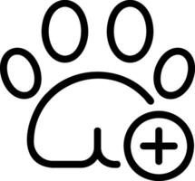 paw print line icon vector