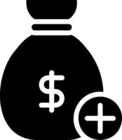 money bag glyph icon vector