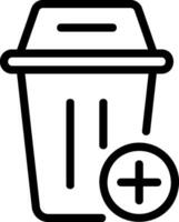 rubbish can line icon vector