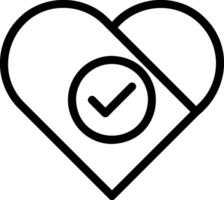 heart line icon vector