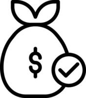 cash bag line icon vector