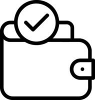 wallet line icon vector