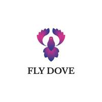 flying dove bird with a gradient logo design template vector and fully editable