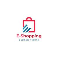 flat e letter shopping bag logo design template vector and fully editable