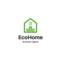 Creative eco home line icon logo design template vector and fully editable