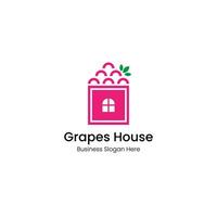Logo for the grape farming industry or grape shop logo design template vector and fully editable
