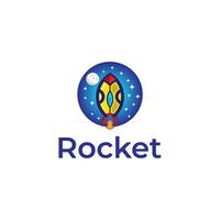 colorful rocket logo design template vector, and fully editable vector