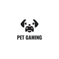 perro juego de azar logo diseño creativo perro cara conjunto con juego controlador logo concepto vector archivo