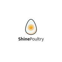 sunshine poultry chicken farm logo design template vector