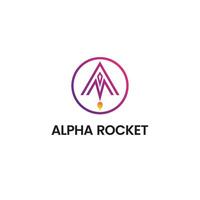 A letter rocket logo design template vector, and fully editable vector