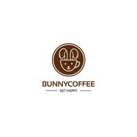 bunny coffee logo design template vector, and fully editable vector