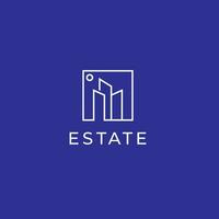 Logo template real estate, apartment clean, modern, and elegant style design vector