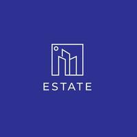 Logo template real estate, apartment clean, modern, and elegant style design vector