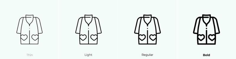 vest icon. Thin, Light, Regular And Bold style design isolated on white background vector