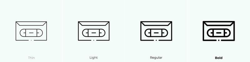 vhs icon. Thin, Light, Regular And Bold style design isolated on white background vector