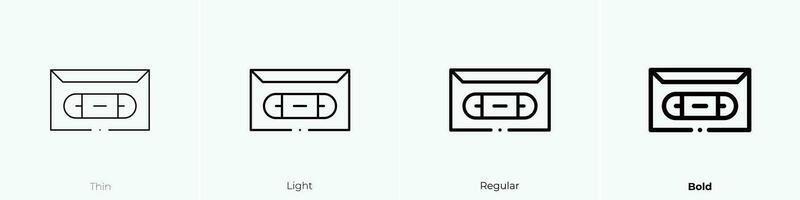 vhs icon. Thin, Light, Regular And Bold style design isolated on white background vector