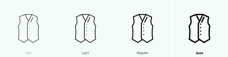 vest icon. Thin, Light, Regular And Bold style design isolated on white background vector