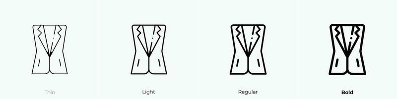 vest icon. Thin, Light, Regular And Bold style design isolated on white background vector