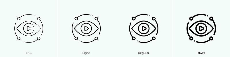 ver icono. delgado, luz, regular y negrita estilo diseño aislado en blanco antecedentes vector